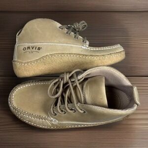 Orvis Boots Men's 7.5 Leather Chukka Gumsole Gumshoe‎ Shoes Skate Grip Non-Slip